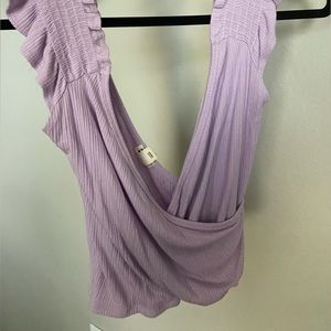 Purple Cross-over Top